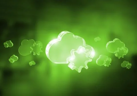 Wireless connection and cloud computing presented by blank cloud icon. Mixed Stock Photos