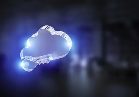 Wireless connection and cloud computing presented by blank cloud icon. Mixed 스톡 사진
