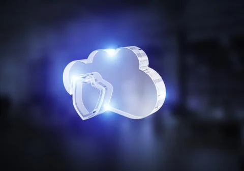 Wireless connection and cloud computing presented by blank cloud icon. Mixed Foto stock