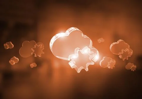 Wireless connection and cloud computing presented by blank cloud icon. Mixed Foto stock