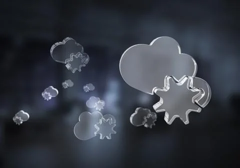 Wireless connection and cloud computing presented by blank cloud icon. Mixed Foto stock