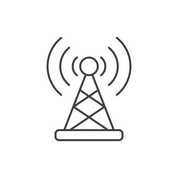 Wireless connection line icon concept. Wireless connection vector linear Stock Illustration