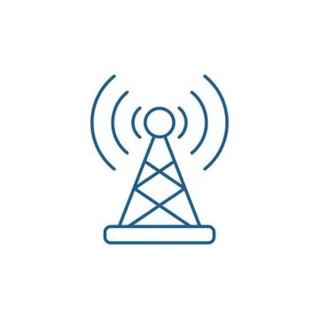 Wireless connection line icon concept. Wireless connection flat vector symbol Stock Illustration