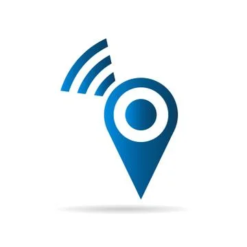 Wireless Connection place logo Stock Illustration