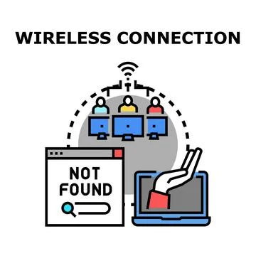 Wireless connection problems and internet unavailable concept イラスト素材