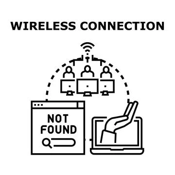 Wireless connection problems and internet unavailable concept Stock Illustration