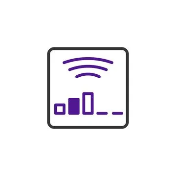 Wireless connection symbol depicting fluctuating network strength with prog.. Stock Illustration