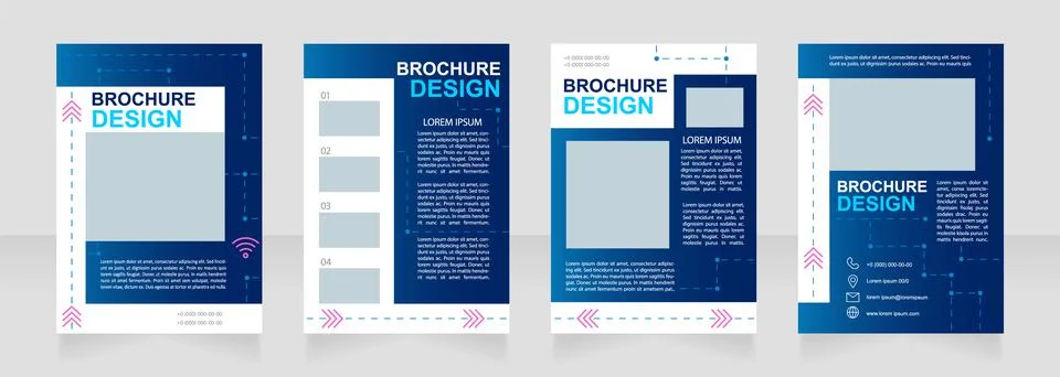 Wireless connection technology blank brochure design Stock Illustration