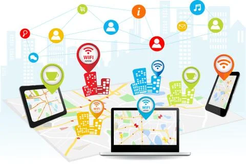 Wireless connection technology concept Stock Illustration