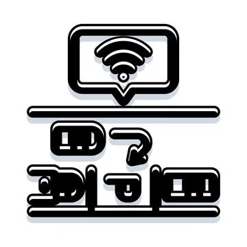 Wireless connection transferring data to storage devices イラスト素材