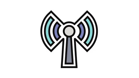 Wireless connectivity color icon animation Stock Footage 326115723