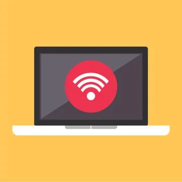Wireless connectivity concept. Setting wireless connection on laptop Stock Illustration