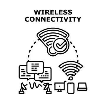 Wireless connectivity technology concept illustration Stock Illustration