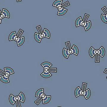 Wireless connectivity vector seamless pattern Stock Illustration