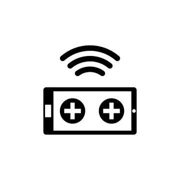 Wireless Controller Flat Vector Icon Stock Illustration