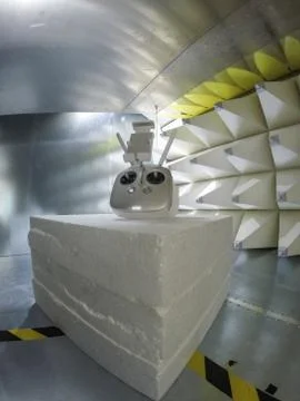 Wireless controller prepared for EMC testing in GTEM cell Stock Photos