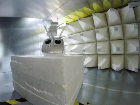 Wireless controller prepared for EMC testing in GTEM cell Stock Photos