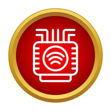 Wireless cpu chip receiving digital signal icon Stock Illustration