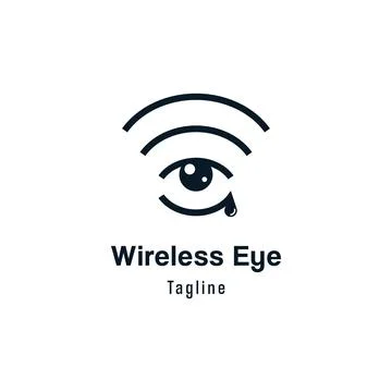 Wireless crying eye logo Illustrazione stock