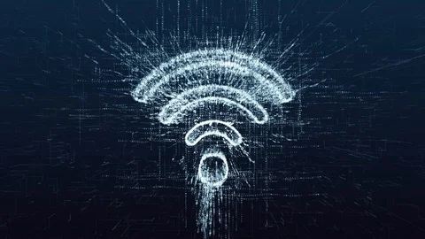 Wireless data network at a distance. Wifi hotspot symbol. Stock Footage 121455650