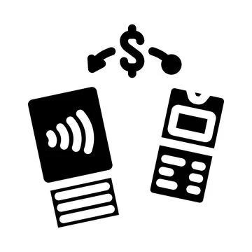 Wireless data transfer glyph icon vector illustration Stock Illustration