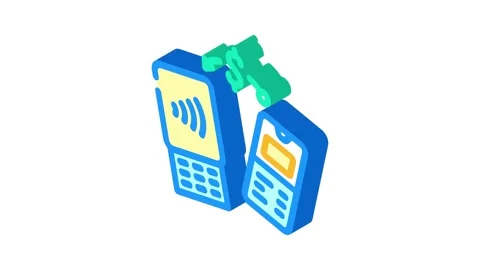 Wireless data transfer isometric icon animation Stock Footage 327281325