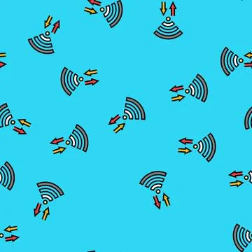 Wireless data transfer nfc technology vector seamless pattern Stock Illustration