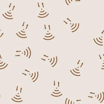 Wireless data transfer nfc technology glyph seamless pattern Stock Illustration