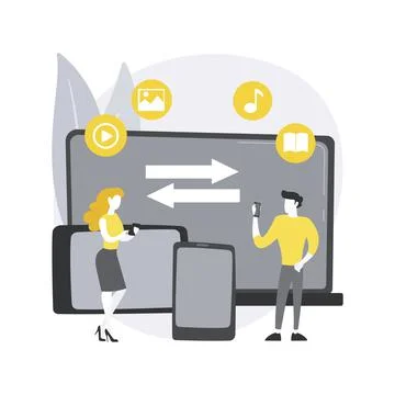 Wireless device connection abstract concept vector illustration. Stock Illustration