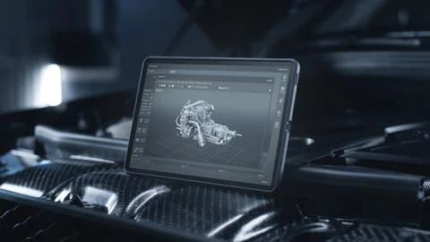 Wireless diagnostics of a car with an internal combustion engine Foto stock