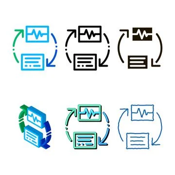 Wireless diagnostics voice control set icon vector Illustrazione stock