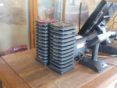 Wireless digital calling system for restaurants Stock Photos