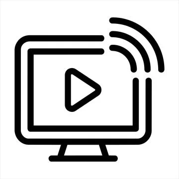 Wireless display streaming icon for multimedia content 8K ultra quality image Stock Illustration