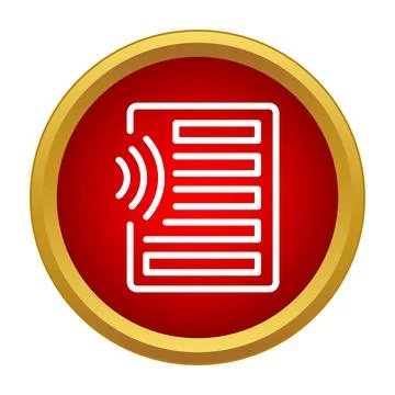 Wireless document signal icon in red circle Ilustración de archivo