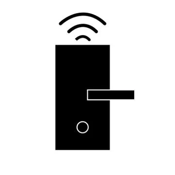 Wireless door icon on white background. smart lock system sign. Stock Illustration