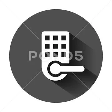 Wireless door lock sign icon in flat style. Smart home vector illustration on Stock Illustration