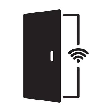 Wireless door outline icon vector automatic opening door modern entrance. For Stock Illustration