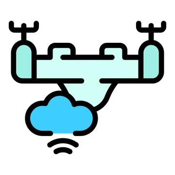 Wireless drone icon vector flat Stock Illustration