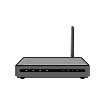 Wireless dsl modem cartoon vector illustration Stock Illustration