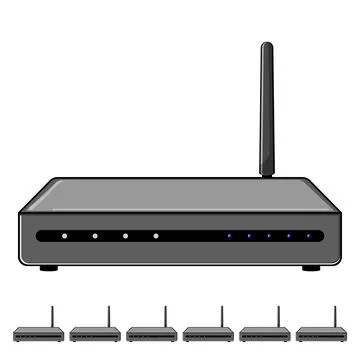 Wireless dsl modem cartoon vector graphic Stock Illustration