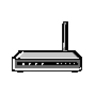 Wireless dsl modem game pixel art vector illustration Stock Illustration