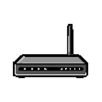 Wireless dsl modem pixel art vector illustration Stockillustratie