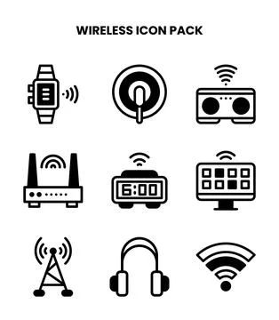 Wireless DuoTone Collection Icons Pack Ilustración de archivo