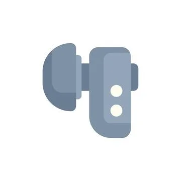 Wireless earbud showing control buttons for volume and playback Stock Illustration