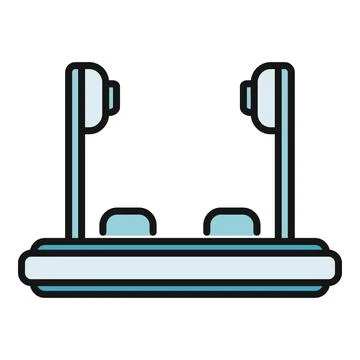 Wireless earbuds charging case flat line icon Stock Illustration