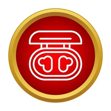 Wireless earbuds charging case technology icon illustrating audio Stock-Illustration