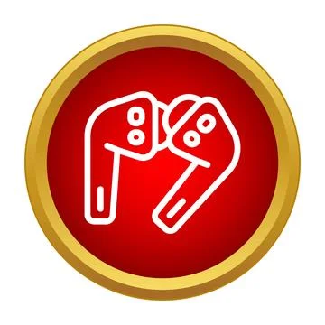 Wireless earbuds icon representing audio technology and music Stock Illustration