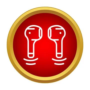 Wireless earbuds icon representing modern audio technology Stock Illustration