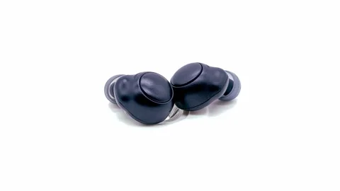 Wireless Earbuds isolated on white background Stock Footage 260791815