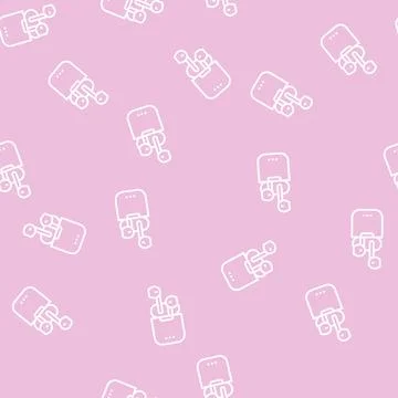 Wireless earbuds line seamless pattern Stockillustratie